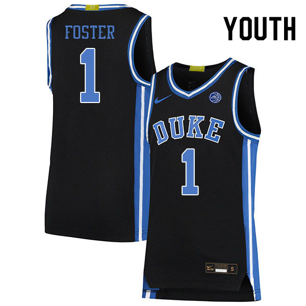 Youth #1 Caleb Foster Duke Blue Devils College Basketball Jerseys Stitched Sale-Black